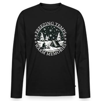 Camper Camp d’hiver Tente Camping - T-shirt manches longues Premium bio Homme - noir - Devant - Nico (187cm)