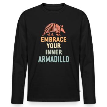 Armadillo Chlamyphoridae Enthusiast Exclusive - Men's Premium Organic Long Sleeve Shirt - black - Front - Nico (187cm)