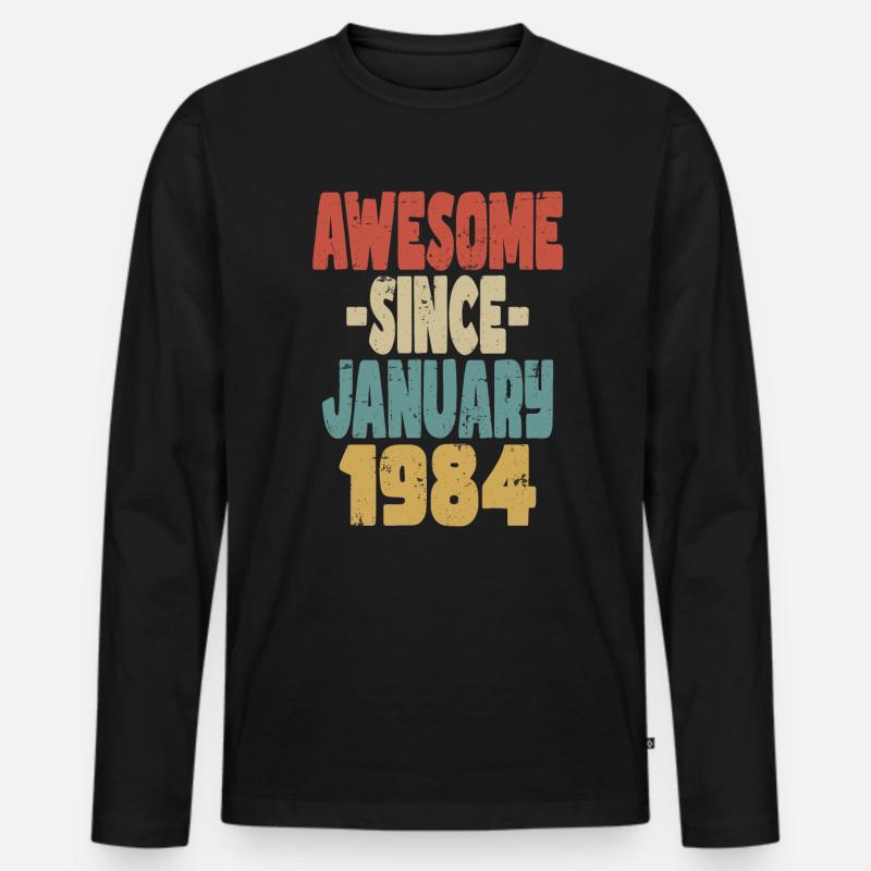 Fantastischer Januar 1984 - Männer Premium Bio Langarmshirt - Schwarz