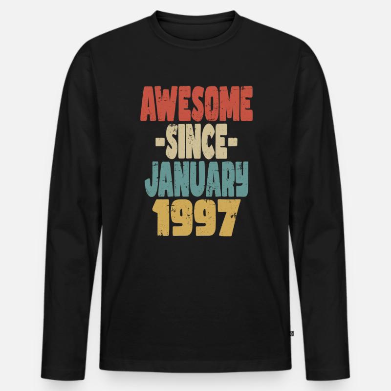 Fantastischer Januar 1997 - Männer Premium Bio Langarmshirt - Schwarz