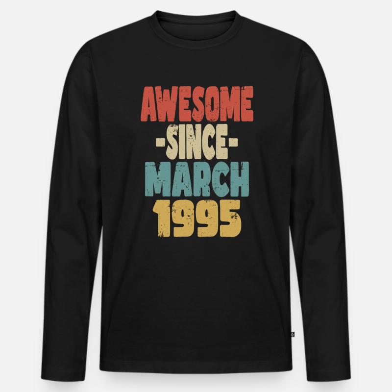 Fantastischer März 1995 - Männer Premium Bio Langarmshirt - Schwarz