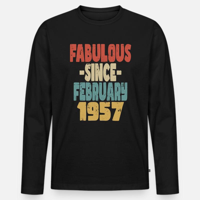 Fabelhafter Februar 1957 - Männer Premium Bio Langarmshirt - Schwarz
