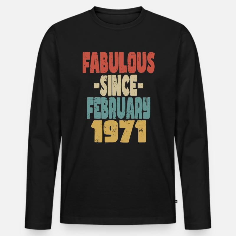 Fabelhafter Februar 1971 - Männer Premium Bio Langarmshirt - Schwarz