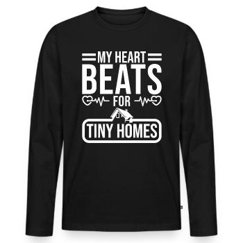 Tiny House and Tiny Home Design for Owners - Men's Premium Organic Long Sleeve Shirt - black - Front - Nico (187cm)