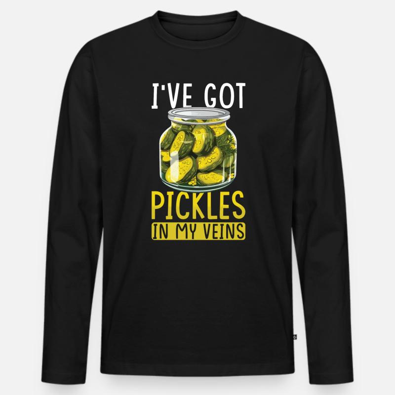 Gurken Liebhaber eingelegte Gurke Geschenk - Männer Premium Bio Langarmshirt - Schwarz