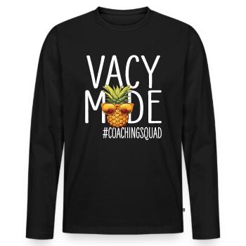 Coaching Urlaub Vacy Modus Coachingsquad - Männer Premium Bio Langarmshirt - Schwarz - Vorne - Nico (187cm)
