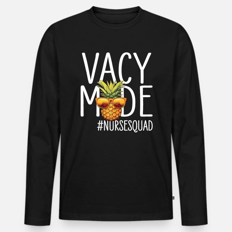 Krankenschwester Urlaub Vacy Mode Nursesquad - Männer Premium Bio Langarmshirt - Schwarz