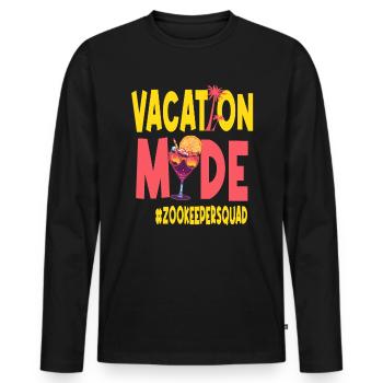 Zookeeper-Urlaubs-Vacy-Modus Zookeepersquad - Männer Premium Bio Langarmshirt - Schwarz - Vorne - Nico (187cm)