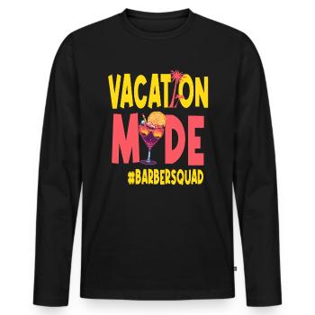 Vacances Vacy Mode Barbersquad - T-shirt manches longues Premium bio Homme - noir - Devant - Nico (187cm)
