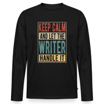 Writer Retro Geschenk - Männer Premium Bio Langarmshirt - Schwarz - Vorne - Nico (187cm)