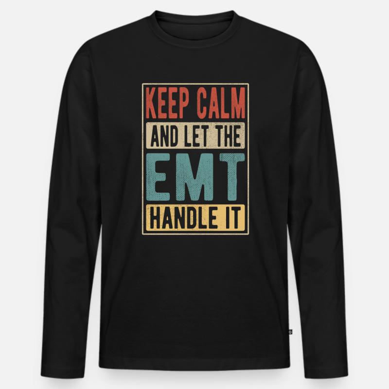 Emt Retro Geschenk - Männer Premium Bio Langarmshirt - Schwarz