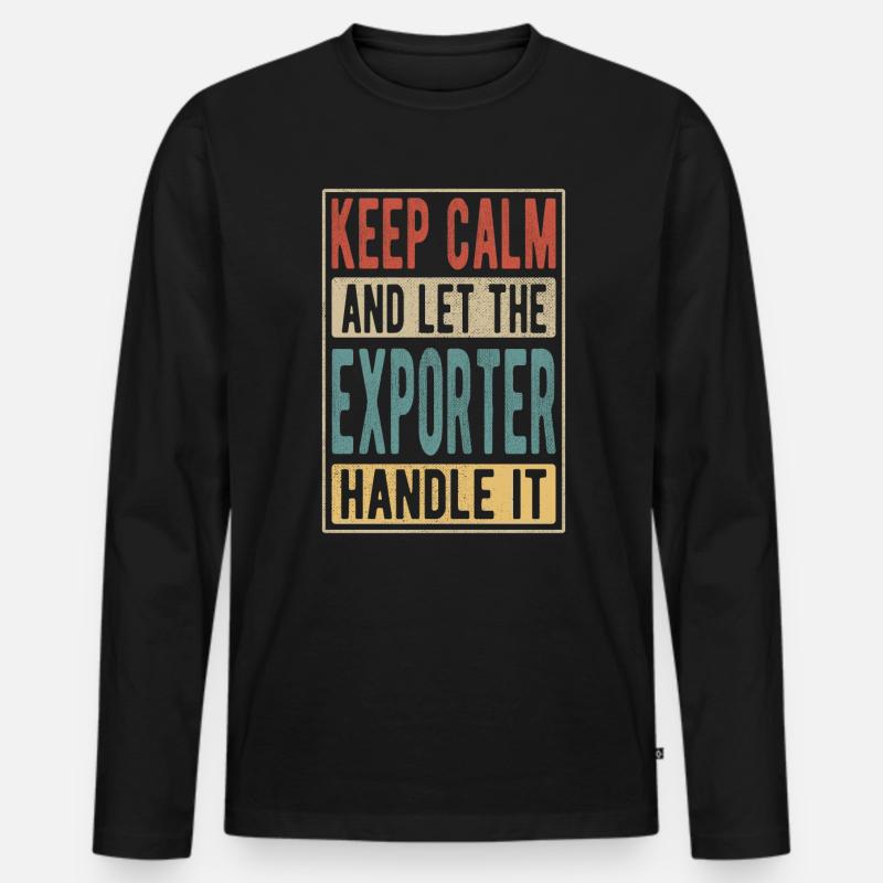 Exporteur Retro Geschenk - Männer Premium Bio Langarmshirt - Schwarz