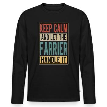 Farrier Retro Gift - Men's Premium Organic Long Sleeve Shirt - black - Front - Nico (187cm)