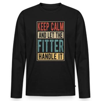 Cadeau rétro Fitter - T-shirt manches longues Premium bio Homme - noir - Devant - Nico (187cm)