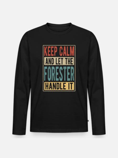 Förster Retro Geschenk - Männer Premium Bio Langarmshirt - Schwarz