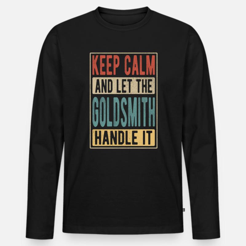 Goldschmied Retro Geschenk - Männer Premium Bio Langarmshirt - Schwarz