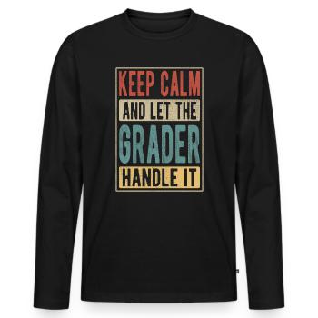 Grader Retro Geschenk - Männer Premium Bio Langarmshirt - Schwarz - Vorne - Nico (187cm)
