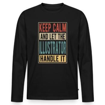 Illustrator Retro Geschenk - Männer Premium Bio Langarmshirt - Schwarz - Vorne - Nico (187cm)