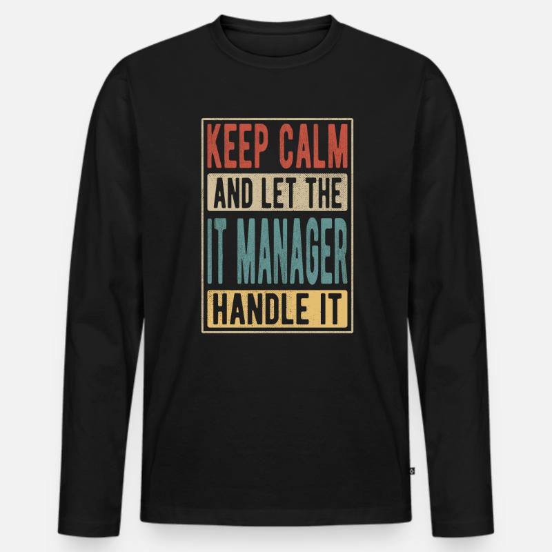 IT-Manager Retro-Geschenk - Männer Premium Bio Langarmshirt - Schwarz