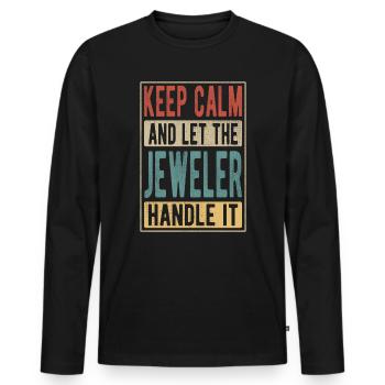 Jeweler Retro Gift - Men's Premium Organic Long Sleeve Shirt - black - Front - Nico (187cm)