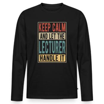 Lecturer Retro Gift - Men's Premium Organic Long Sleeve Shirt - black - Front - Nico (187cm)