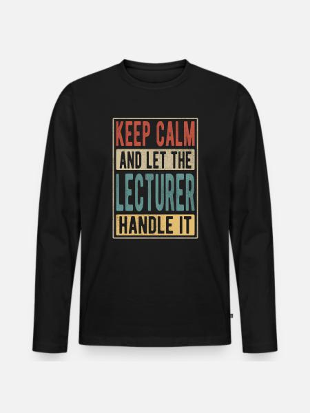 Lecturer Retro Gift - Men's Premium Organic Long Sleeve Shirt - black