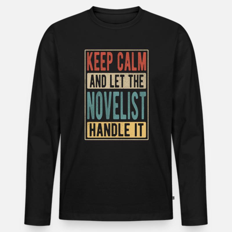 Romanautor Retro Geschenk - Männer Premium Bio Langarmshirt - Schwarz