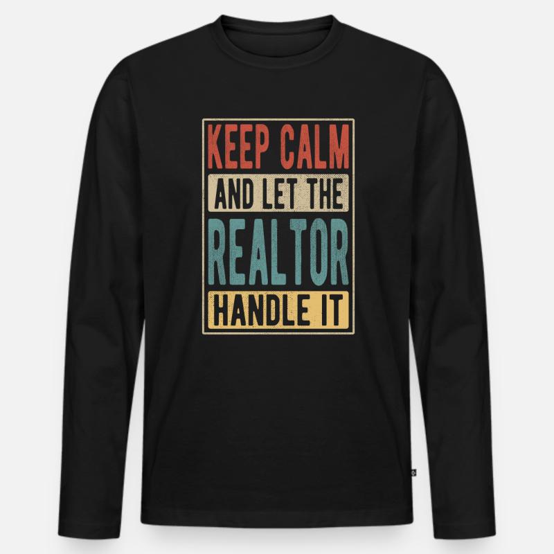 Makler Retro Geschenk - Männer Premium Bio Langarmshirt - Schwarz