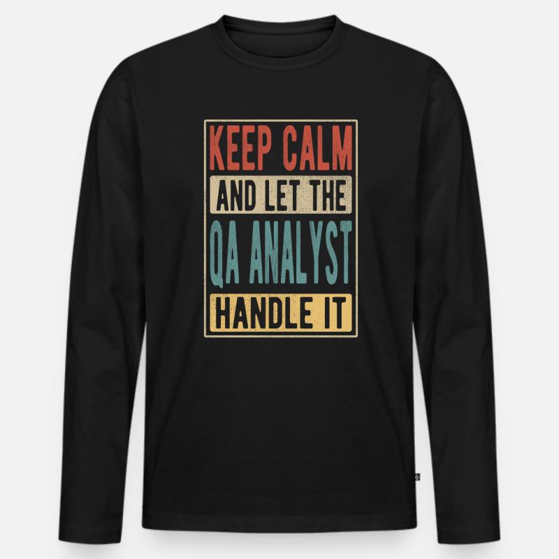 Qa Analyst Retro Geschenk - Männer Premium Bio Langarmshirt - Schwarz