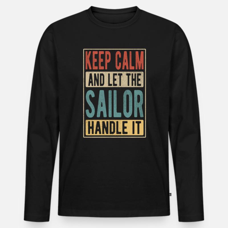Sailor Retro Geschenk - Männer Premium Bio Langarmshirt - Schwarz
