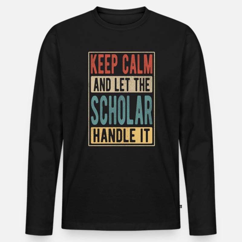 Gelehrten-Retro-Geschenk - Männer Premium Bio Langarmshirt - Schwarz
