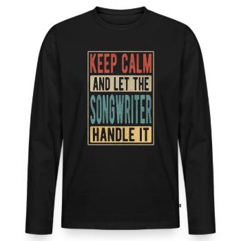 Songwriter Retro Gift - Men's Premium Organic Long Sleeve Shirt - black - Front - Nico (187cm)