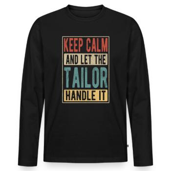 Tailor Retro Gift - Men's Premium Organic Long Sleeve Shirt - black - Front - Nico (187cm)