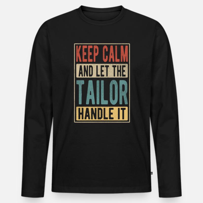 Tailor Retro Geschenk - Männer Premium Bio Langarmshirt - Schwarz