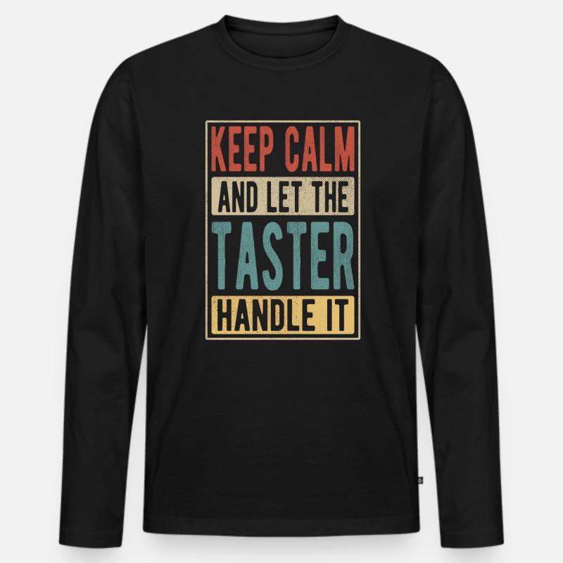 Probier-Retro-Geschenk - Männer Premium Bio Langarmshirt - Schwarz