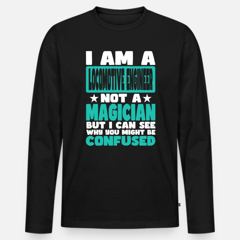 Lokomotivführer - Männer Premium Bio Langarmshirt - Schwarz