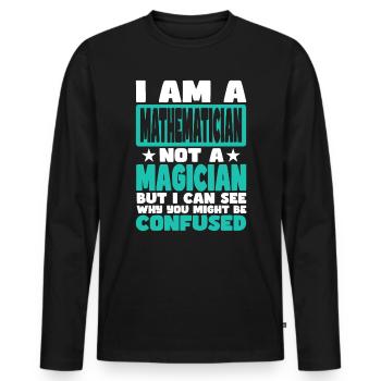 Mathématicien - T-shirt manches longues Premium bio Homme - noir - Devant - Nico (187cm)