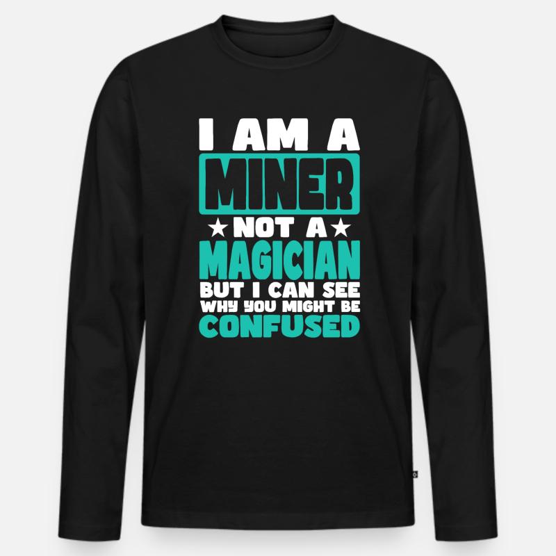 Bergarbeiter - Männer Premium Bio Langarmshirt - Schwarz