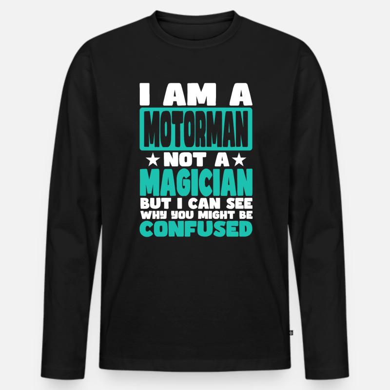 Wagenführer - Männer Premium Bio Langarmshirt - Schwarz