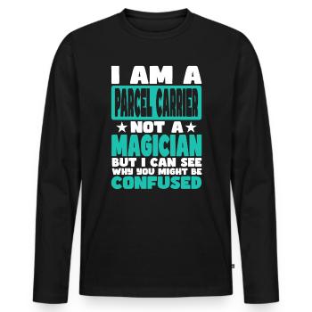 Parcel Carrier - Men's Premium Organic Long Sleeve Shirt - black - Front - Nico (187cm)