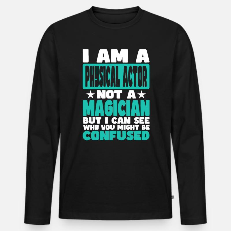 Physischer Akteur - Männer Premium Bio Langarmshirt - Schwarz
