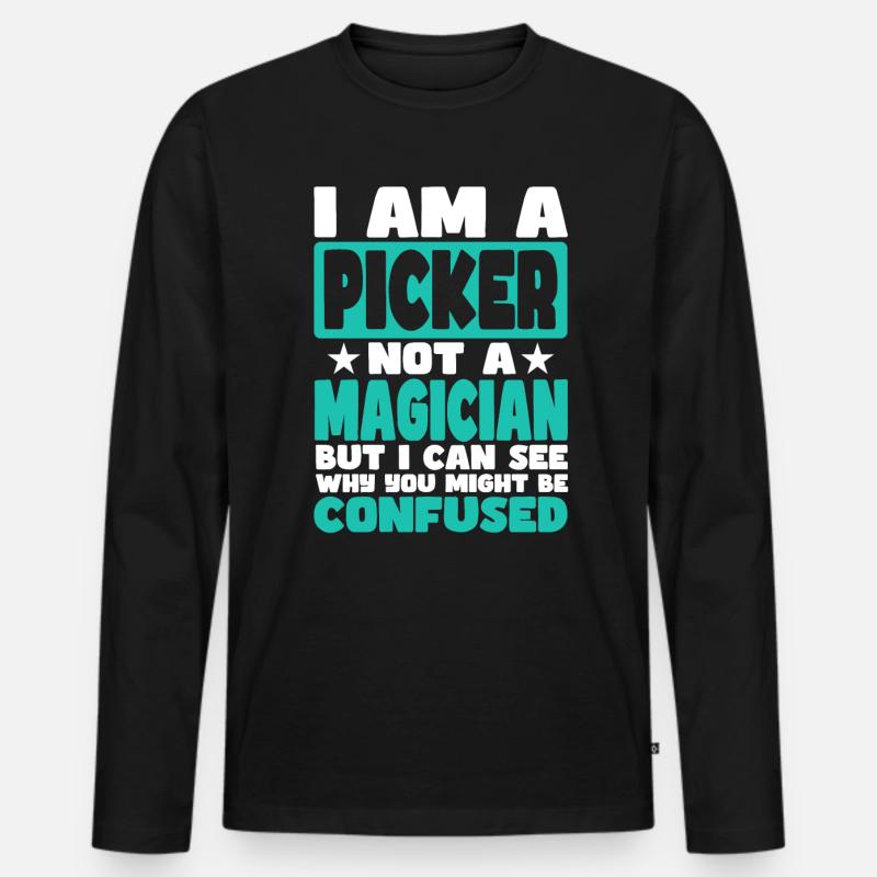 Kommissionierer - Männer Premium Bio Langarmshirt - Schwarz