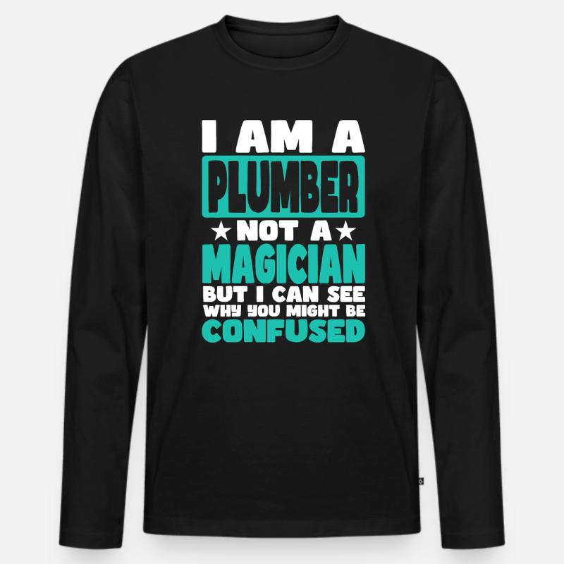 Klempner - Männer Premium Bio Langarmshirt - Schwarz