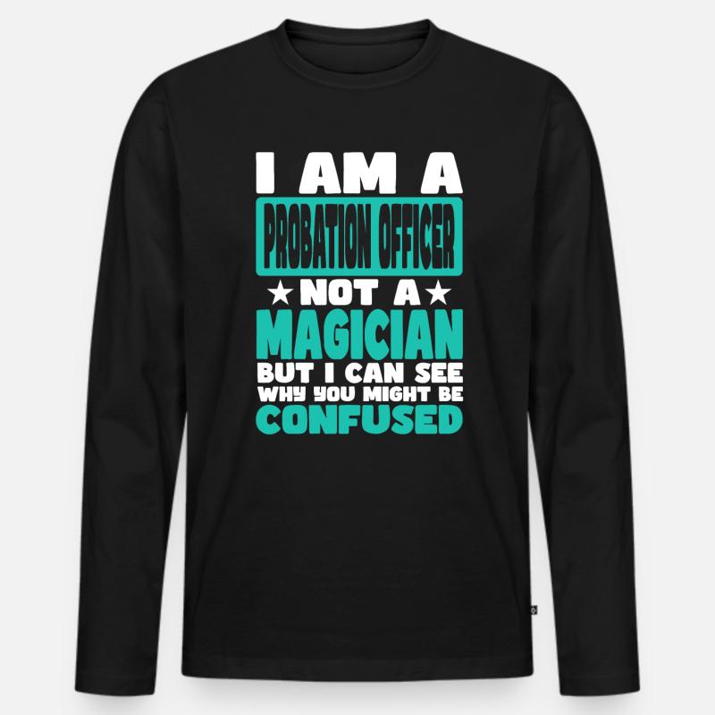 Bewährungshelfer - Männer Premium Bio Langarmshirt - Schwarz