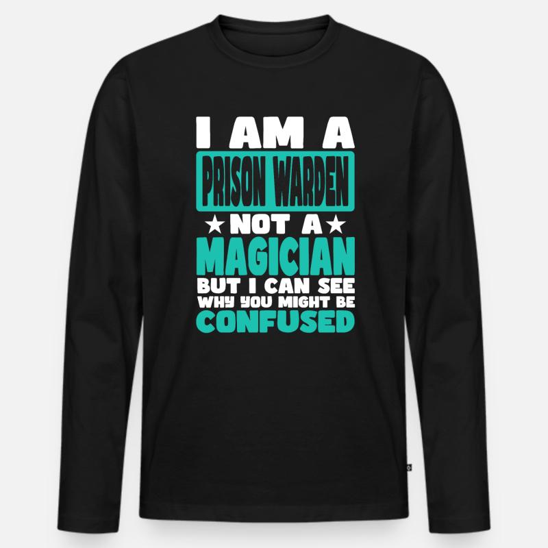 Gefängnisdirektor - Männer Premium Bio Langarmshirt - Schwarz