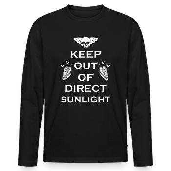 Keep Out Of Direct Sunlight Vampire - Men's Premium Organic Long Sleeve Shirt - black - Front - Nico (187cm)