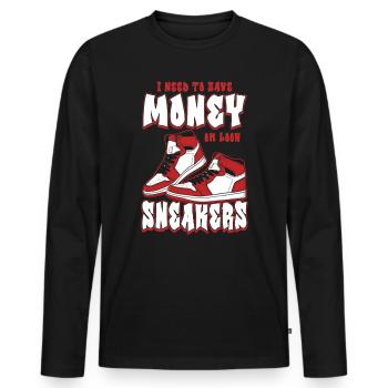 Turnschuh-Sammler - Männer Premium Bio Langarmshirt - Schwarz - Vorne - Nico (187cm)