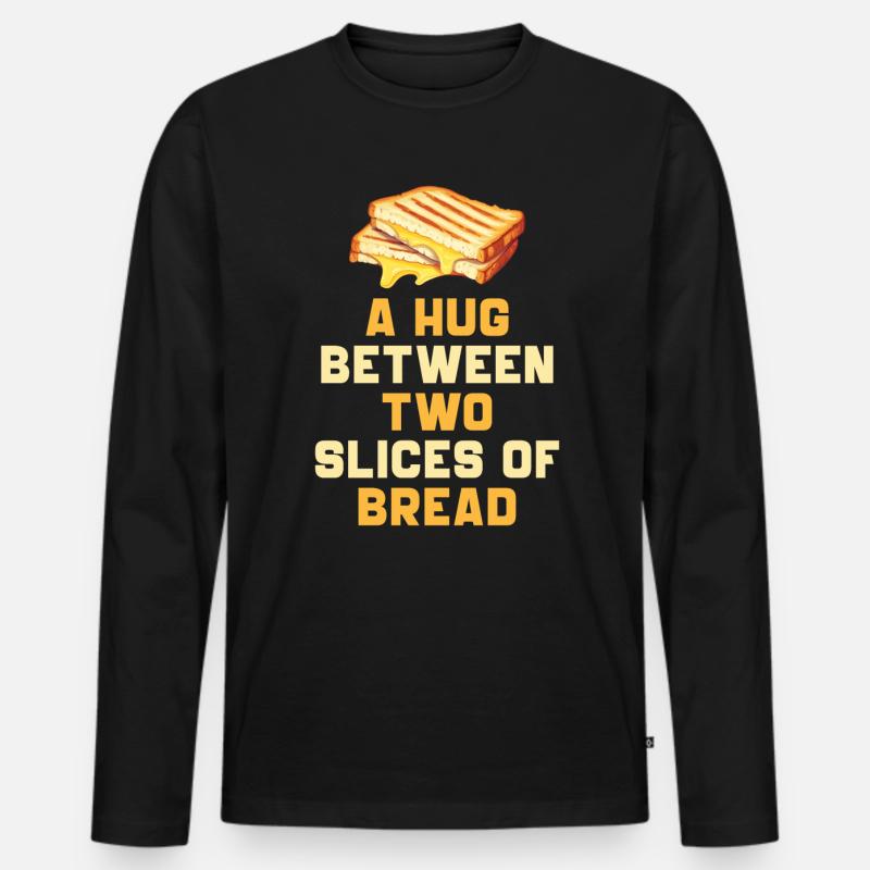 Panino, Formaggio, Formaggio grigliato, Pane - Maglia a manica lunga ecologica premium da uomo - nero