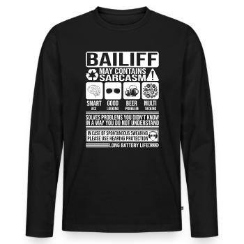Bailiff Sarcasm funny Gift Bailiff - Men's Premium Organic Long Sleeve Shirt - black - Front - Nico (187cm)