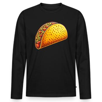 Taco Schale - Männer Premium Bio Langarmshirt - Schwarz - Vorne - Nico (187cm)